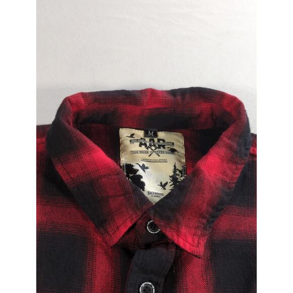 All American Roughneck Flannel Shirt Men’s Medium Red Black Plaid Backwoods AAR - Picture 10 of 11